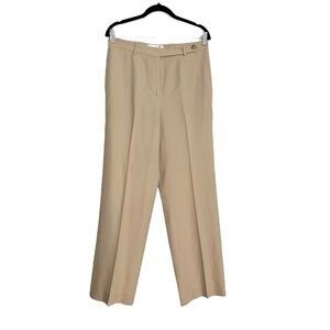 MaxMara Wool Straight Leg Tailored Tan Trousers US 8